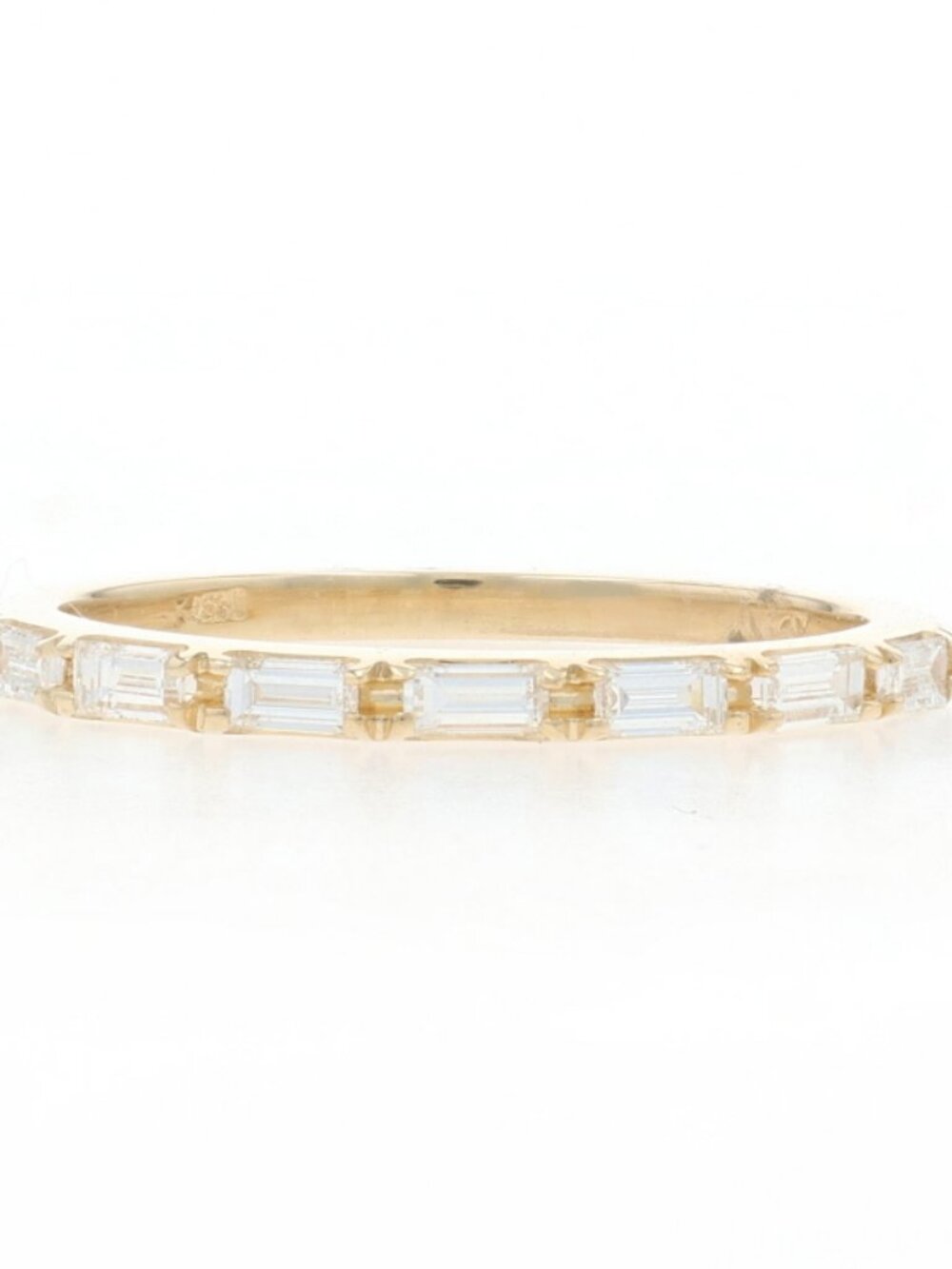 Yellow Gold Diamond Wedding Band - 14k Baguette .32ctw Ring
